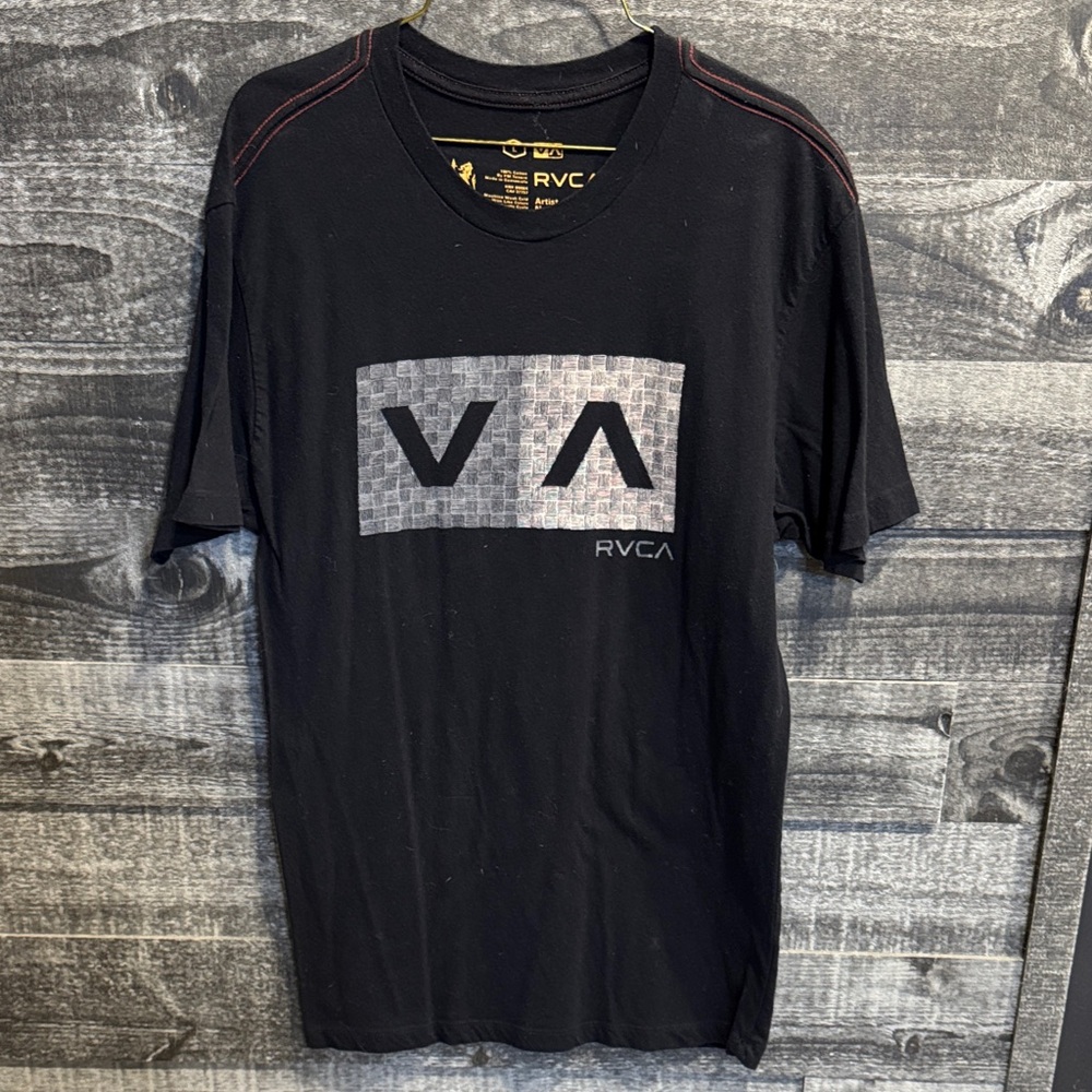 RVCA Black and Gray Short Sleeve Tee